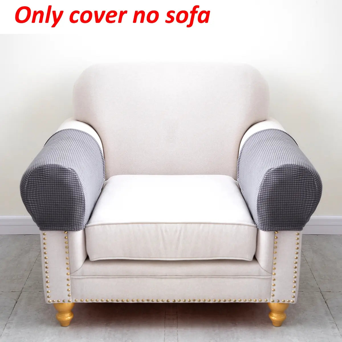 Durable Nylon Elastic Armrest Covers, Soft Fabric, Corn Grain Pattern, Scratch & Dust Proof, Suitable for Single to Four Seater Sofas, Set of Two, Decorative Couch Sofa Protector