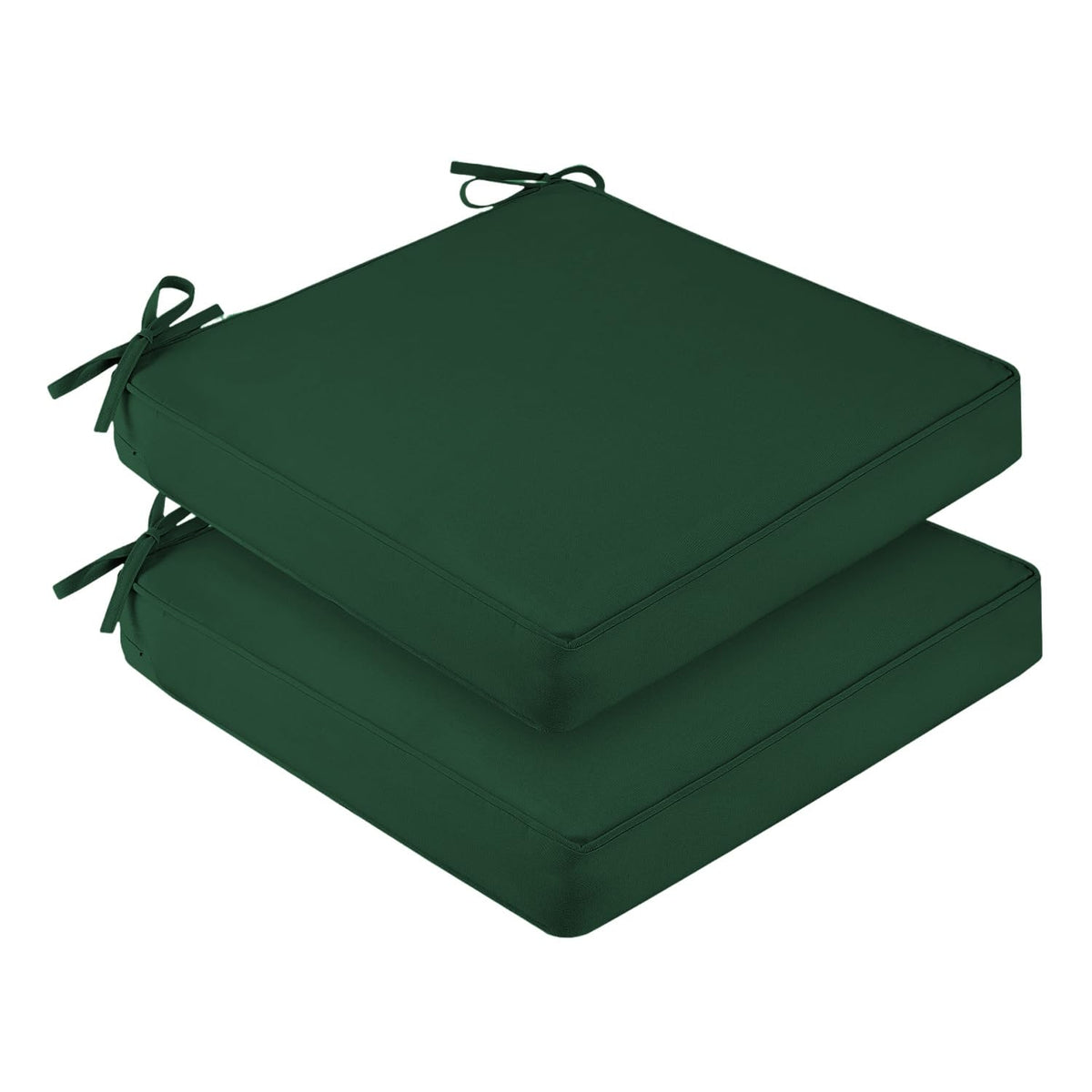 downluxe Outdoor Chair Cushions Set of 4, Waterproof 19" x 19" x 3" Patio Chair Cushion with Non-Slip Ties & Handle, Square Outdoor Cushion for Patio Furniture with Removable Cover, Navy