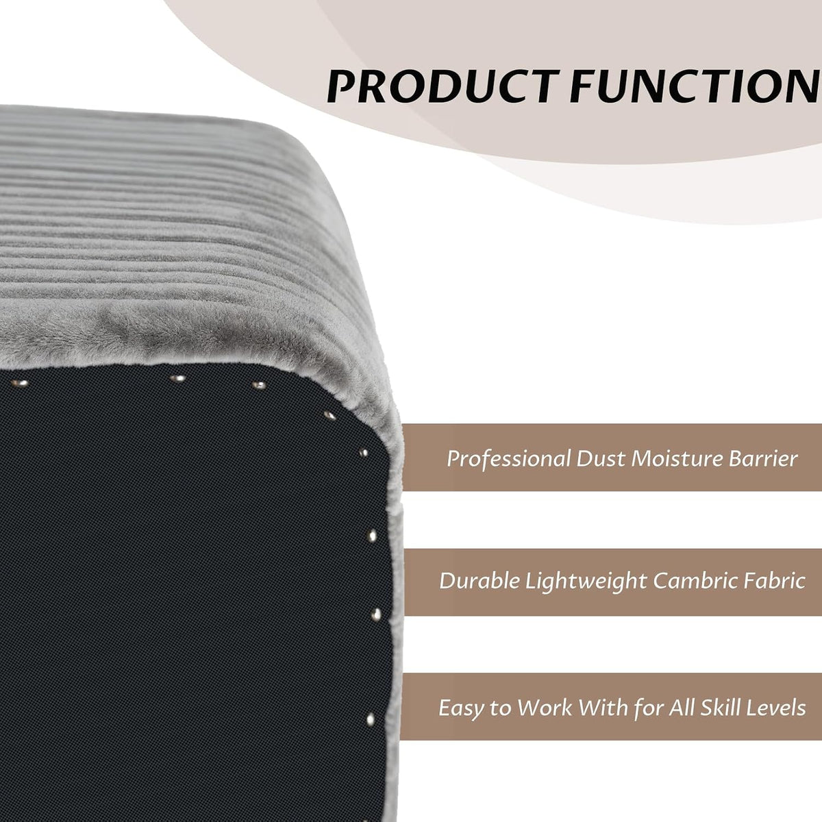 Upholstery Cambric Dust Cover Fabric,63inchx80inch, Replacement Material for Bottom of The Sofas, Chairs, Conceals Frame and Staples Inside Furniture