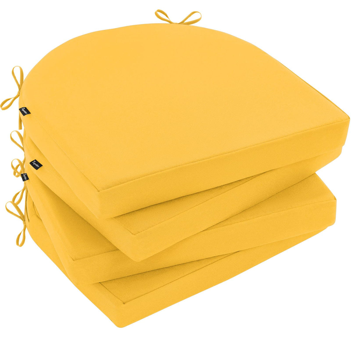 Topotdor Outdoor Chair Cushions Set of 2,17"x16"x2" Patio Chair Pads,Yellow