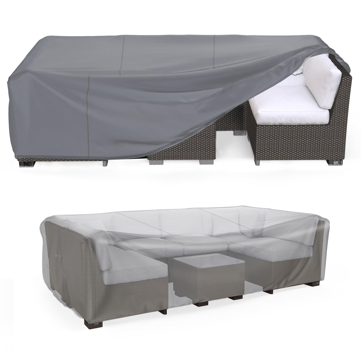 Mrrihand Outdoor Patio Furniture Covers Waterproof 90"Lx62"Wx28"H Black