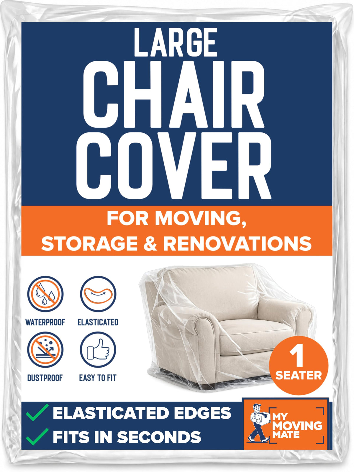 Sofa Cover for Moving and Storage - Heavy Duty Furniture Protector Sofa Bags - Large 3 Seater Dust Covers for Couches and Sofas