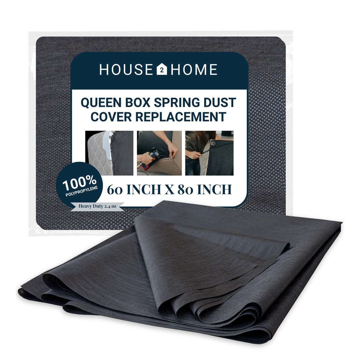 House2Home Twin Box Spring Cover Heavy Duty Black Cambric 40"