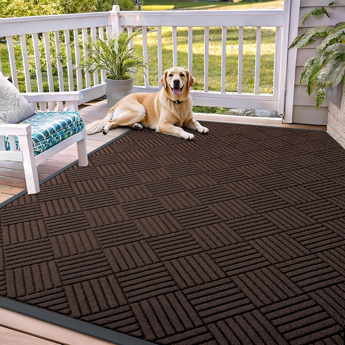 OLANLY Front Door Mat Outside Entrance, Waterproof Heavy-Duty Doormat