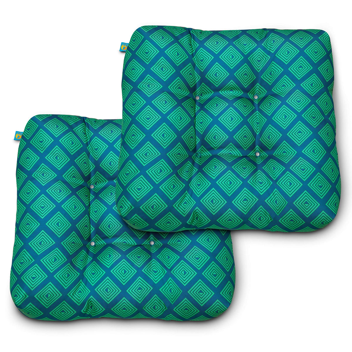 DUCKCOVERS® Water-Resistant Indoor/Outdoor Seat Cushions, 19 x 19 x 5 Inch, 2 Pack, Periwinkle Blue