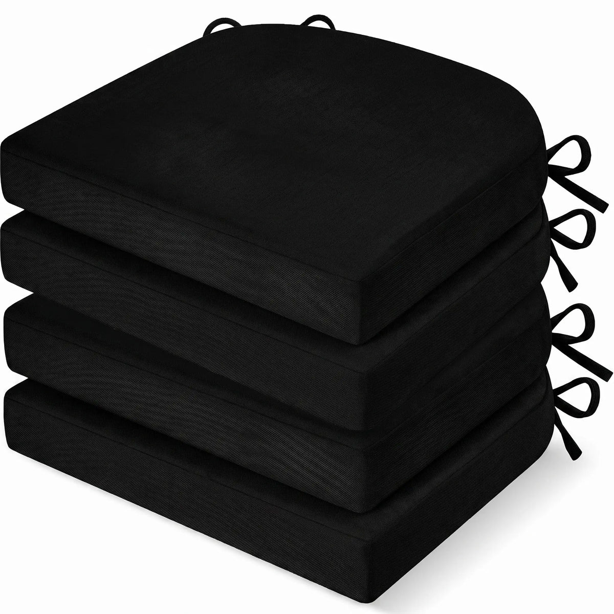 4-Pack Memory Foam Chair Cushions, Waterproof Dining Seat Pads with Ties – 17.3" Kitchen Chair Cushion with Non-Slip Base,sohochic