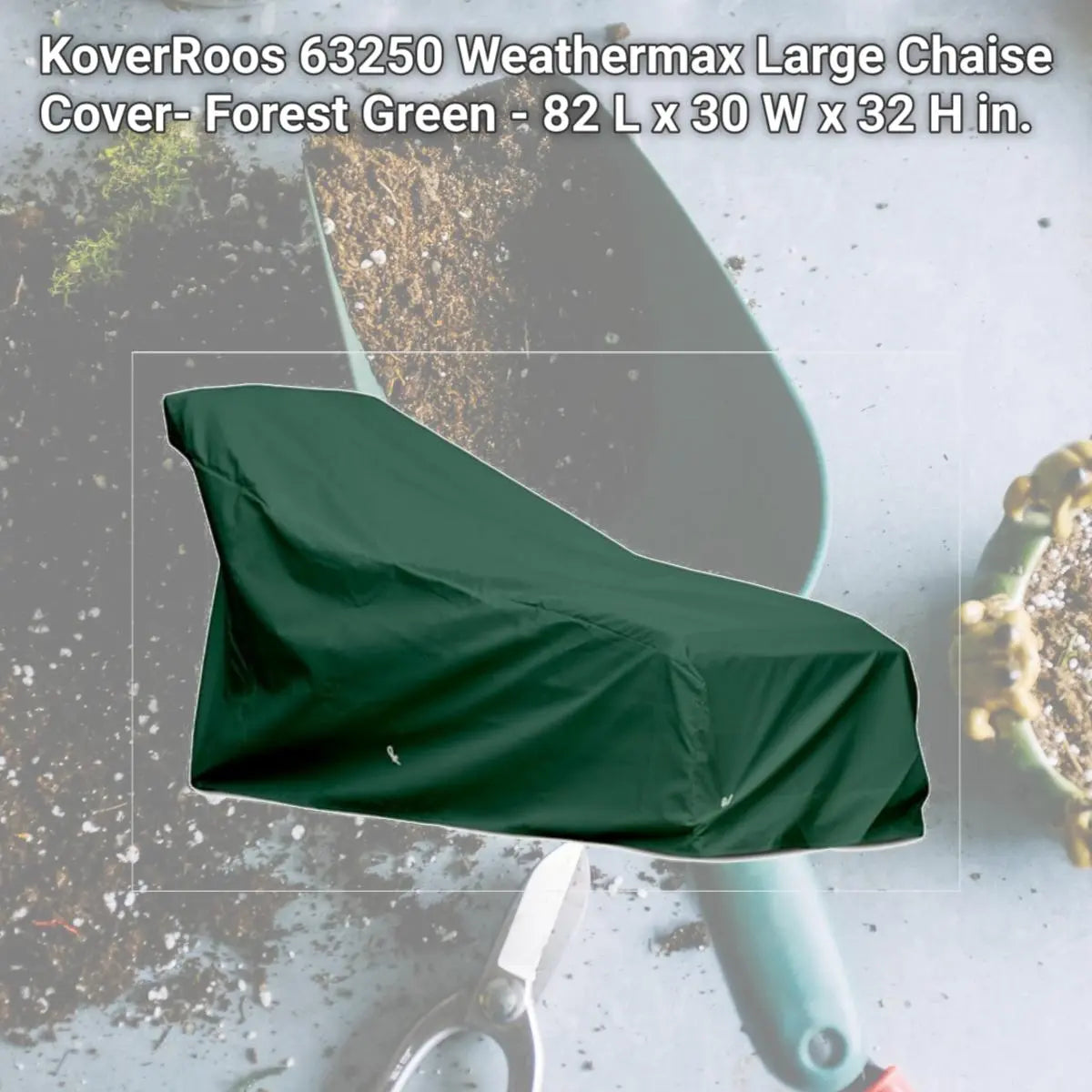 KoverRoos 63250 Ultimate Protection U-Shaped Large Chaise Dust Cover Set - Forest Green Weathermax-Tyvek Fabric, 82X30x32 In., 4 lbs Lightweight, 5-Year Color Retention, All-Seasons, Durable, 1-Way Breathable, Heat Resistant