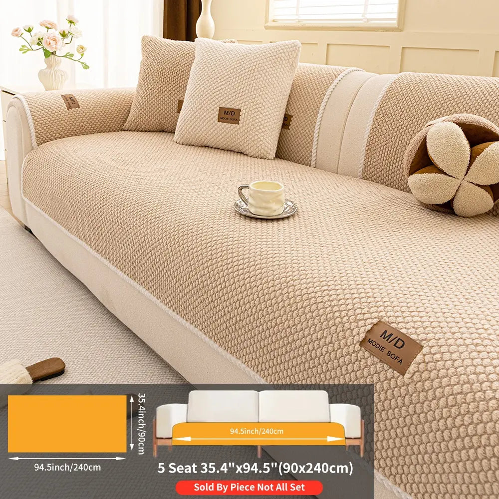 Non-Slip Soft Sofa Cushion, Durable Pet-Friendly Couch Protector, Reusable Couch Protector, Washable Dustproof Sofa Cover, Dustproof Sofa Slipcover, Universal Home Decor, Washable Couch Covers, Slipcover For Sofa