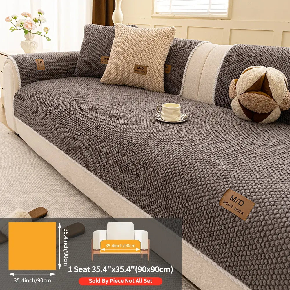 Non-Slip Soft Sofa Cushion, Durable Pet-Friendly Couch Protector, Reusable Couch Protector, Washable Dustproof Sofa Cover, Dustproof Sofa Slipcover, Universal Home Decor, Washable Couch Covers, Slipcover For Sofa