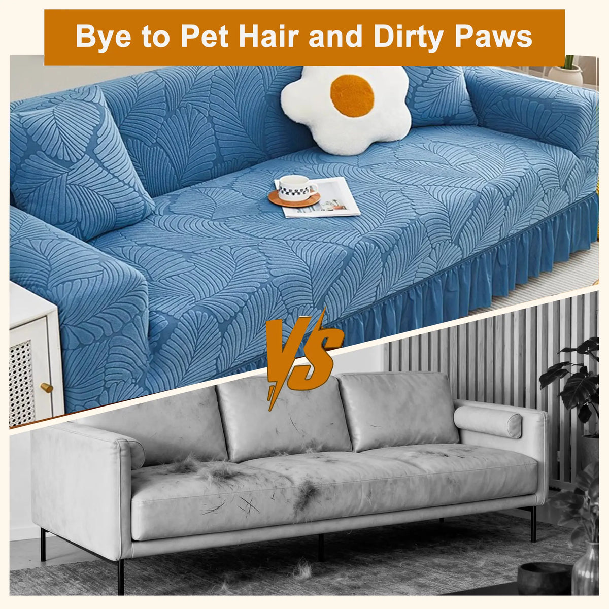 Raybee 1-4 Seat Elastic Sofa Protector Cover with Skirt, Fully Covered Dustproof Sofa Couch Bench Cover, Pet Friendly Stretch Slip Cover Durable Stretchable Sofa Protection Ideas, Machine Washable Universal Furniture Protector, Living Room