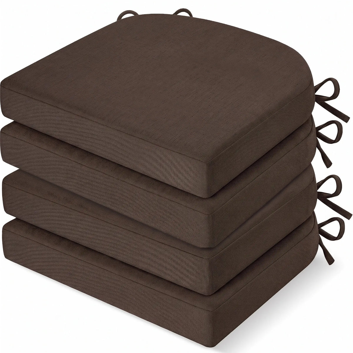 4-Pack Memory Foam Chair Cushions, Waterproof Dining Seat Pads with Ties – 17.3" Kitchen Chair Cushion with Non-Slip Base,sohochic