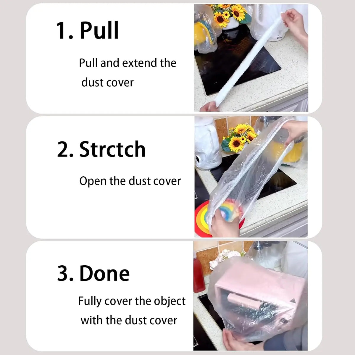 30 count Furniture Dust Covers with Elastic Band  Kitchen Appliance Covers for Oven  Cooker Crock Pot Air Fryer Small Appliance Covers