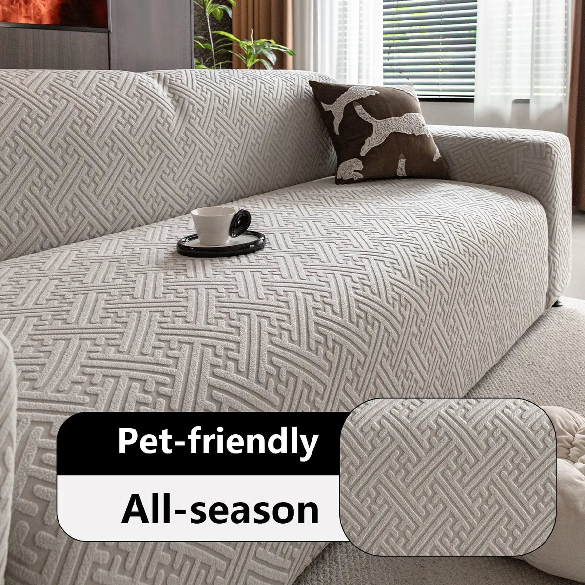High-End Living Room Cover Cloth, Anti-Cat Scratch Sofa Protector, Washable Couch Protector, All-Season Use, Hand Wash and Easy to Clean, No Odor, Dustproof Sofa Slipcover, Sofa Covers Washable
