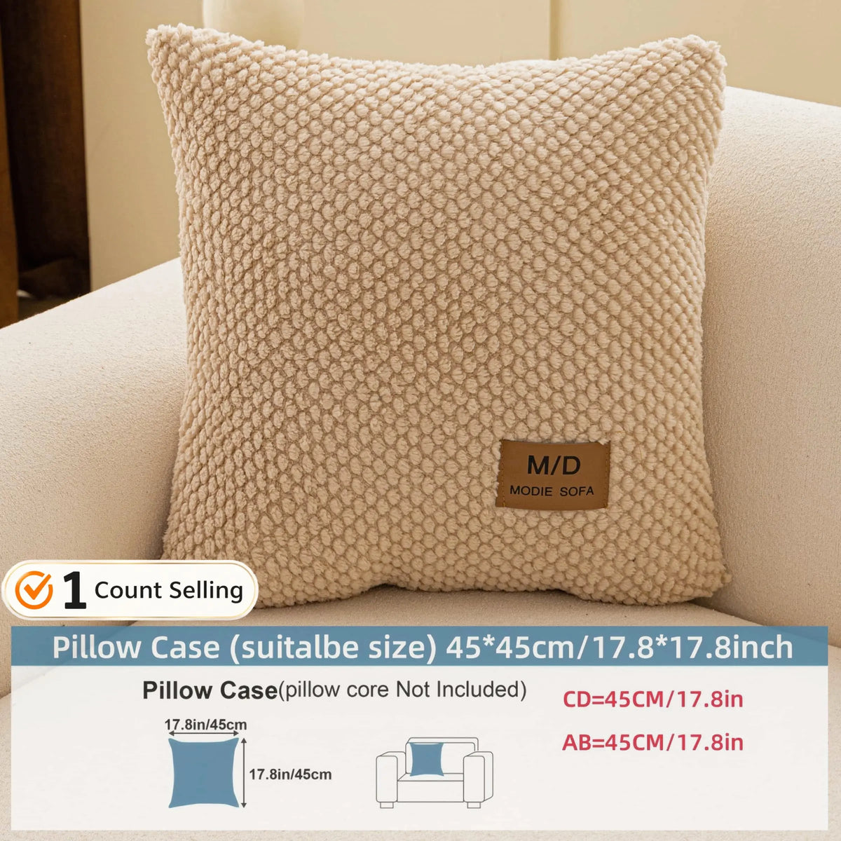 Luxury Thick Removable Couch Cover, 1 Count Soft Textured Seat Pad, Non-Slip Washable Universal Sofa Protector, Sectional Sofa Slipcovers, Pet-Friendly Modern Slipcover for Sectional, Loveseat and 3-Seater Couch #GLOBAL PICKS