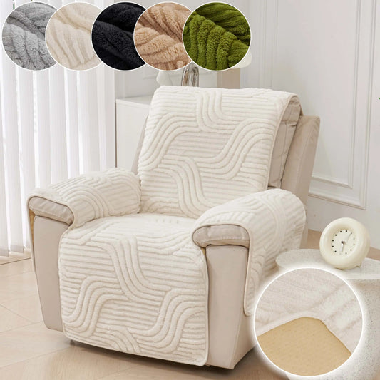 1pc Recliner Chair Covers, Non-Slip Protector for Reclining Chair Recliner Slipcovers, Pet-Friendly & Machine Washable, Anti-Scratch Throw with Armrest/Backrest Pieces, Fits 1-Seater Lounger, Sofa Protector, Couch Protector, Washable Furniture Cover