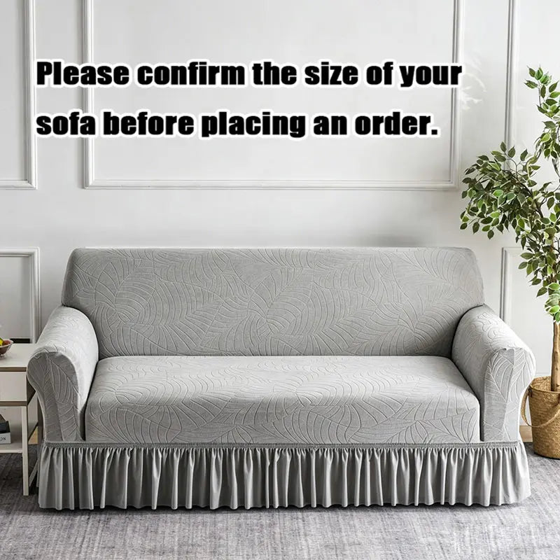Elastic Sofa Cover, Leaf Texture Non-Slip, Anti-Fouling, Suitable for 1-4 Seat Sofas, Furniture Dust Cover, Washable Sofa Covers