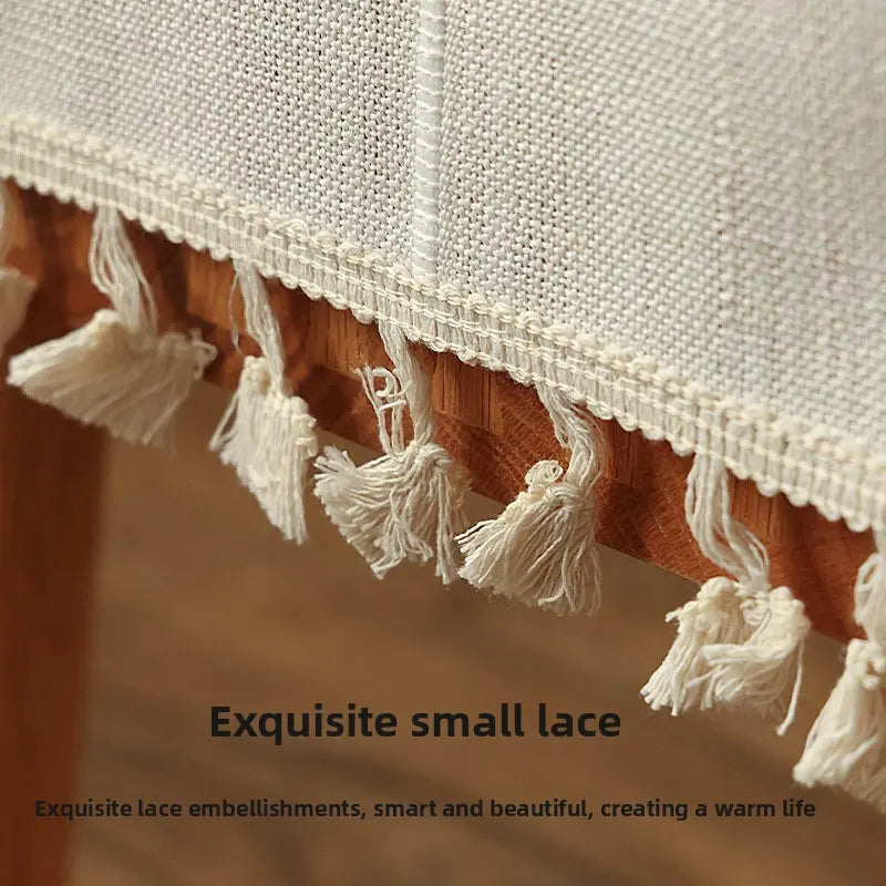 Minimalist Linen-Cotton Stain-Resistant Dust Cover Set - Home Care Dust Covers for Bedside Table, Light Luxury Audio, Microwave Oven (Simple Modern Style)