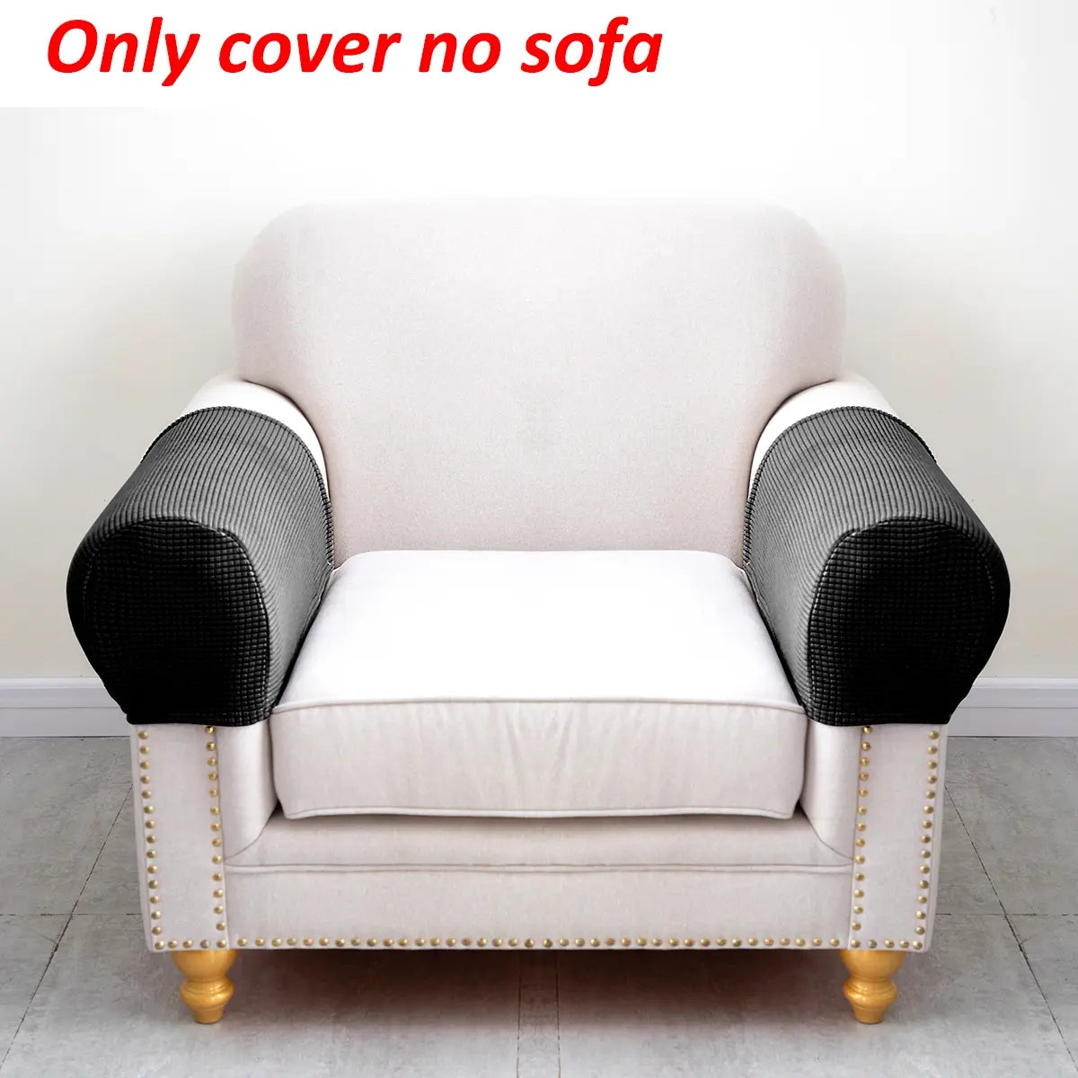 Durable Nylon Elastic Armrest Covers, Soft Fabric, Corn Grain Pattern, Scratch & Dust Proof, Suitable for Single to Four Seater Sofas, Set of Two, Decorative Couch Sofa Protector