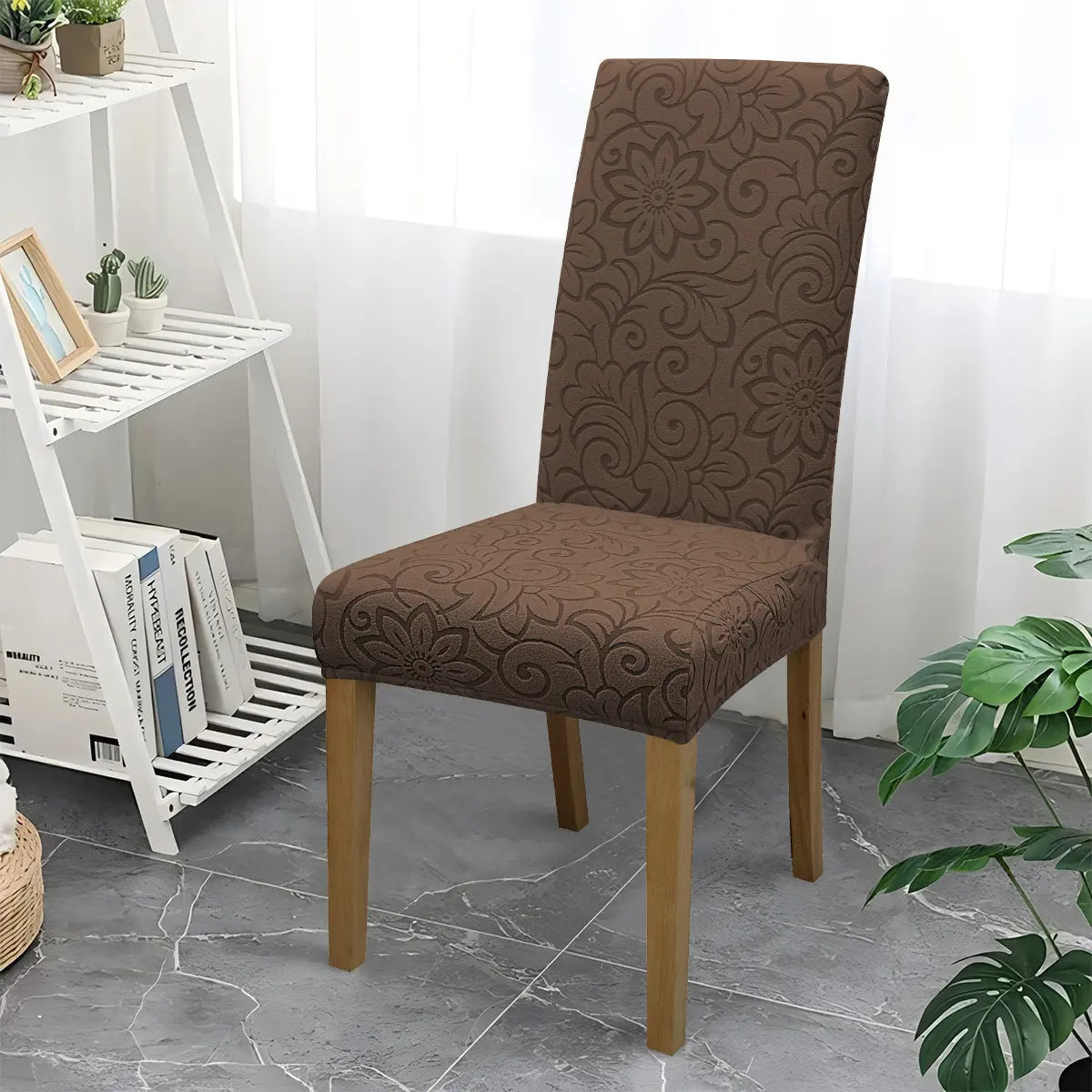 Chair Cover, 4/6 Counts Removable Washable Chair Slipcover, Dustproof Chair Protector for Home Living Room Hotel Dining Room