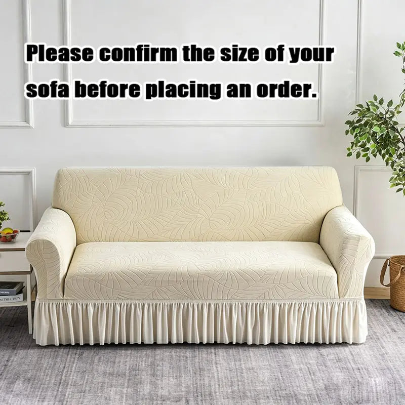 Elastic Sofa Cover, Leaf Texture Non-Slip, Anti-Fouling, Suitable for 1-4 Seat Sofas, Furniture Dust Cover, Washable Sofa Covers