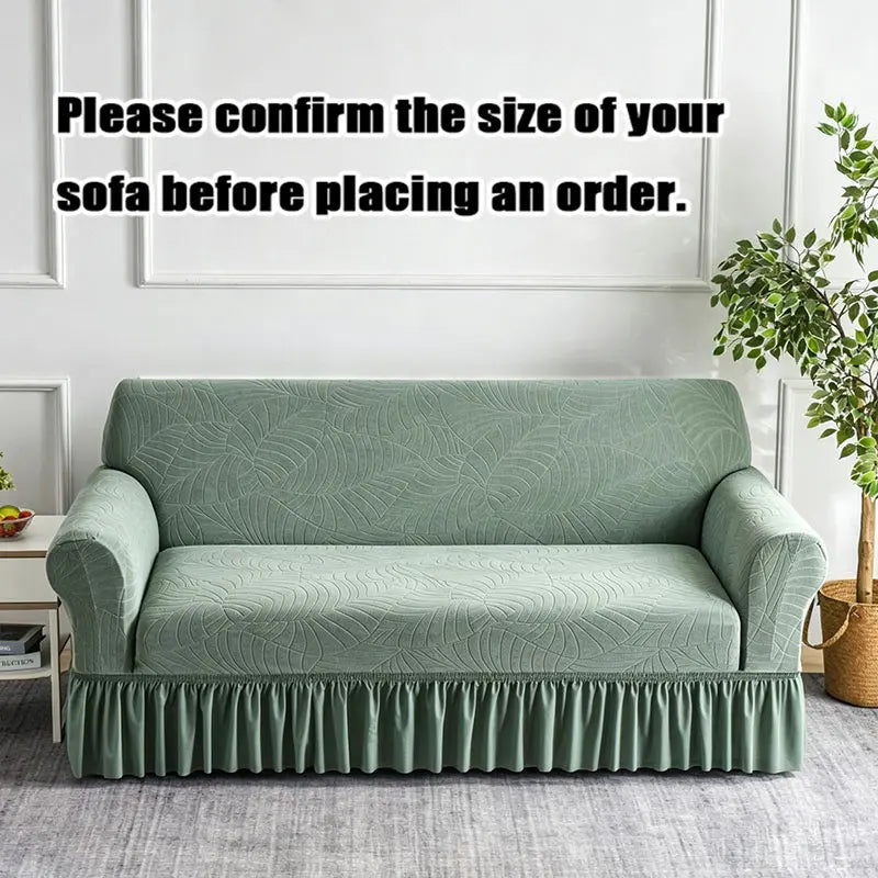 Elastic Sofa Cover, Leaf Texture Non-Slip, Anti-Fouling, Suitable for 1-4 Seat Sofas, Furniture Dust Cover, Washable Sofa Covers