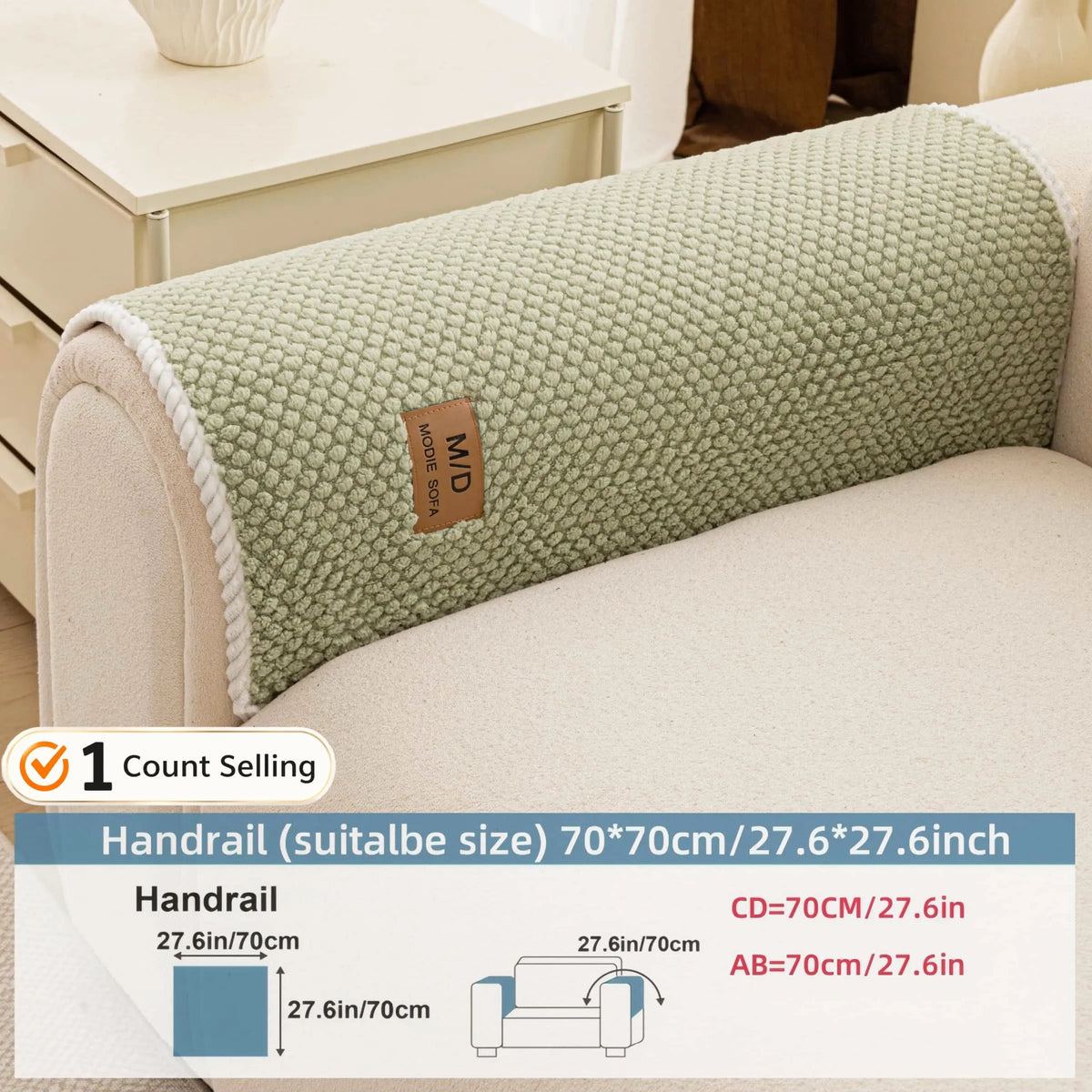Luxury Thick Removable Couch Cover, 1 Count Soft Textured Seat Pad, Non-Slip Washable Universal Sofa Protector, Sectional Sofa Slipcovers, Pet-Friendly Modern Slipcover for Sectional, Loveseat and 3-Seater Couch #GLOBAL PICKS