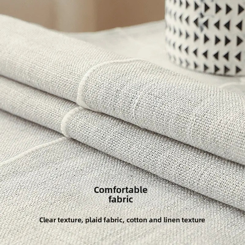 Minimalist Linen-Cotton Stain-Resistant Dust Cover Set - Home Care Dust Covers for Bedside Table, Light Luxury Audio, Microwave Oven (Simple Modern Style)