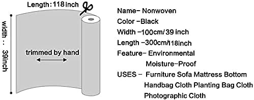 W 39inch by L 118inch Upholstery Cambric Dust Cover Fabric Replacement,Bottom Cloth Nonwoven Dust Cover for Chairs,Underside of Upholstered Furniture