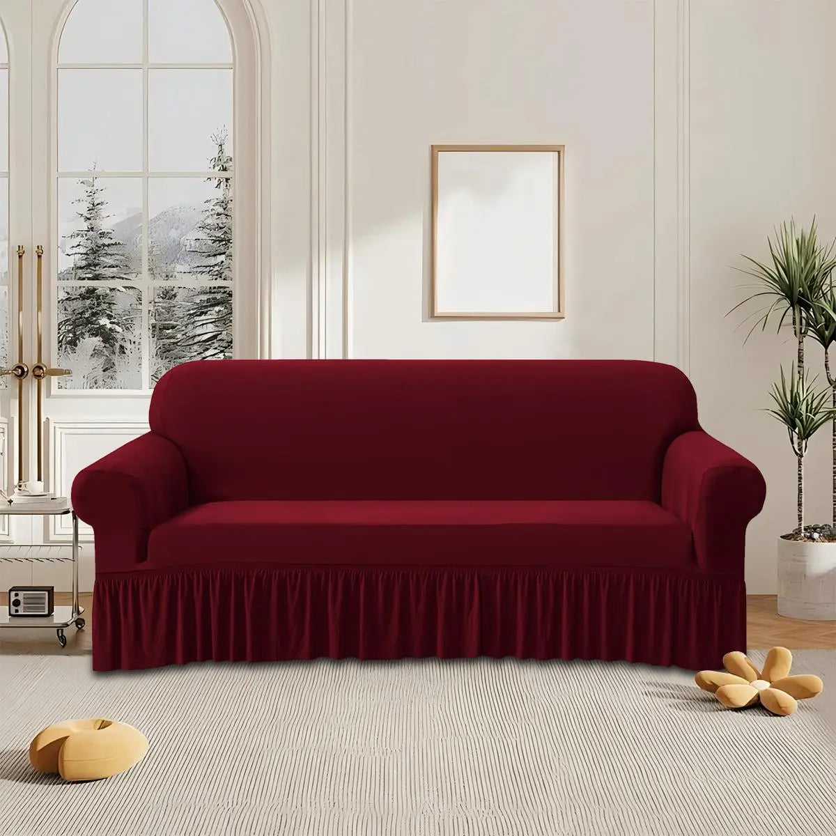 Solid Color Stretch Sofa Slipcover, Removable Washable Slipcovers For Couches And Sofas, 1 Count Dustproof Elastic Couch Protector, Sofa Protective Cover for Home & Living Room
