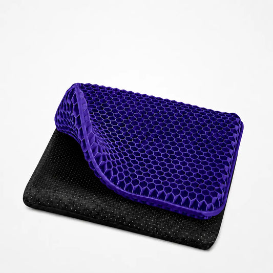 Honeycomb Structure Gel Seat Cushion - Ergonomic Tailbone & Hip Support, Thick Cooling Breathable Fabric Pad, Weight Distribution, Long Sitting Support, Non-Slip Washable Cover for Office Chair, Wheelchair,sohochic