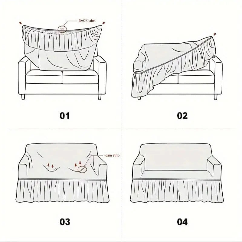 Elastic Sofa Cover, Leaf Texture Non-Slip, Anti-Fouling, Suitable for 1-4 Seat Sofas, Furniture Dust Cover, Washable Sofa Covers
