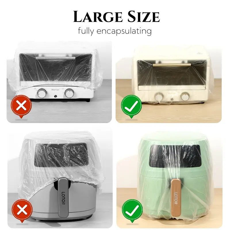30 Counts Clear Disposable Dust Cover,Dustproof with Elastic for Kitchen Household Furniture,Thickened Appliance Dust Covers for Coffee Maker,Blender, Toaster,Pressure Cooker,Air Fryer,Oven,Slow Cooker Accessories