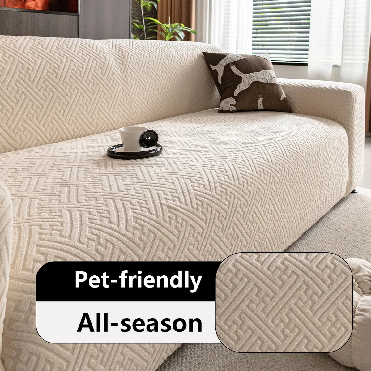 High-End Living Room Cover Cloth, Anti-Cat Scratch Sofa Protector, Washable Couch Protector, All-Season Use, Hand Wash and Easy to Clean, No Odor, Dustproof Sofa Slipcover, Sofa Covers Washable