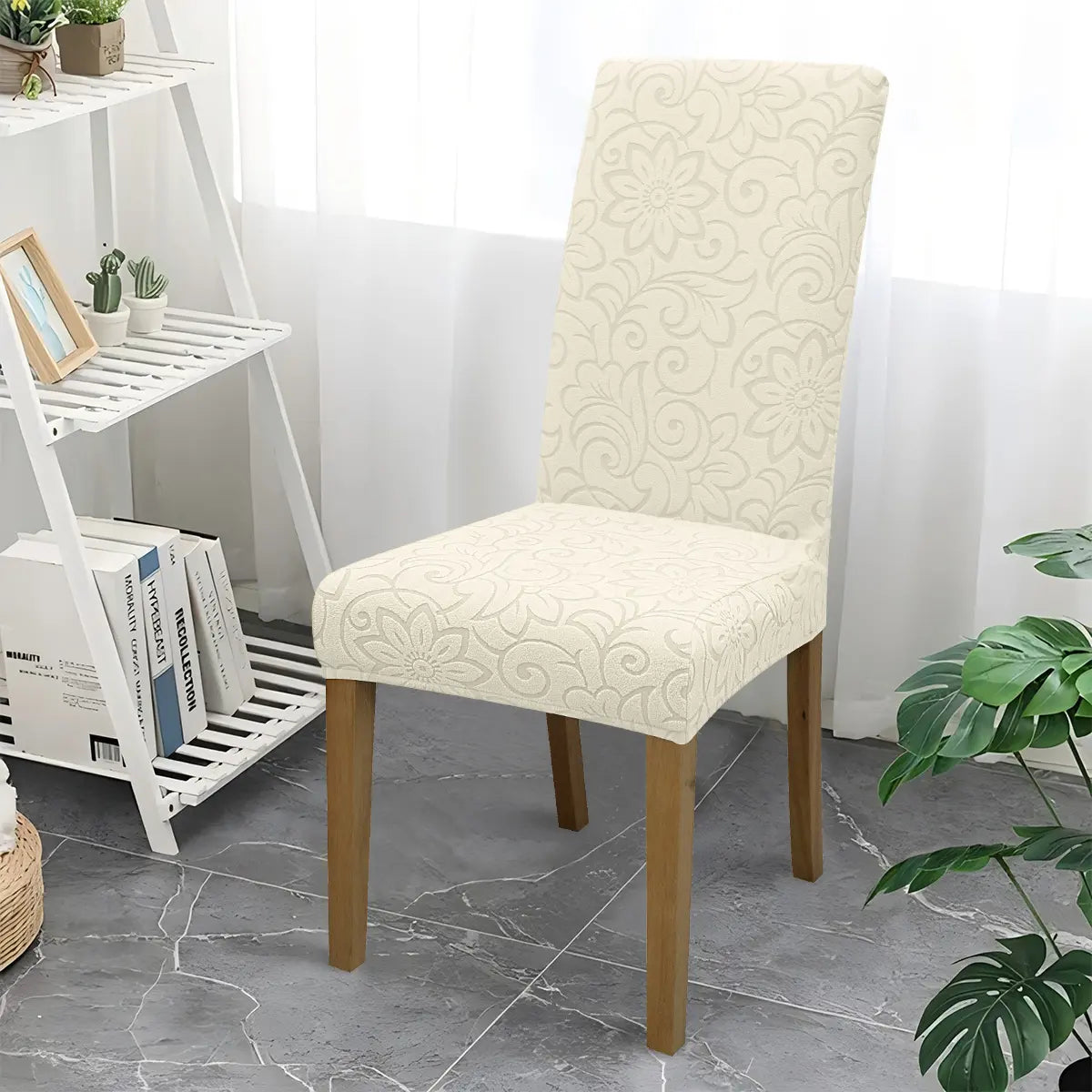 Chair Cover, 4/6 Counts Removable Washable Chair Slipcover, Dustproof Chair Protector for Home Living Room Hotel Dining Room