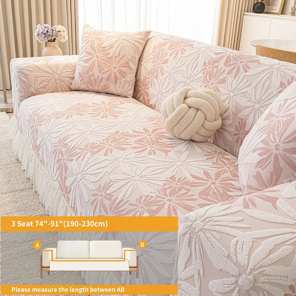 Floral Sofa Slipcover, Anti-Slip Full Coverage Lazy Elastic Furniture Protector, Washable Sofa Protector, High Elasticity Reusable Sofa Cover, All Seasons Use, Dustproof Sofa Slipcover, Washable Sofa Covers, Couch Covers For Sofa