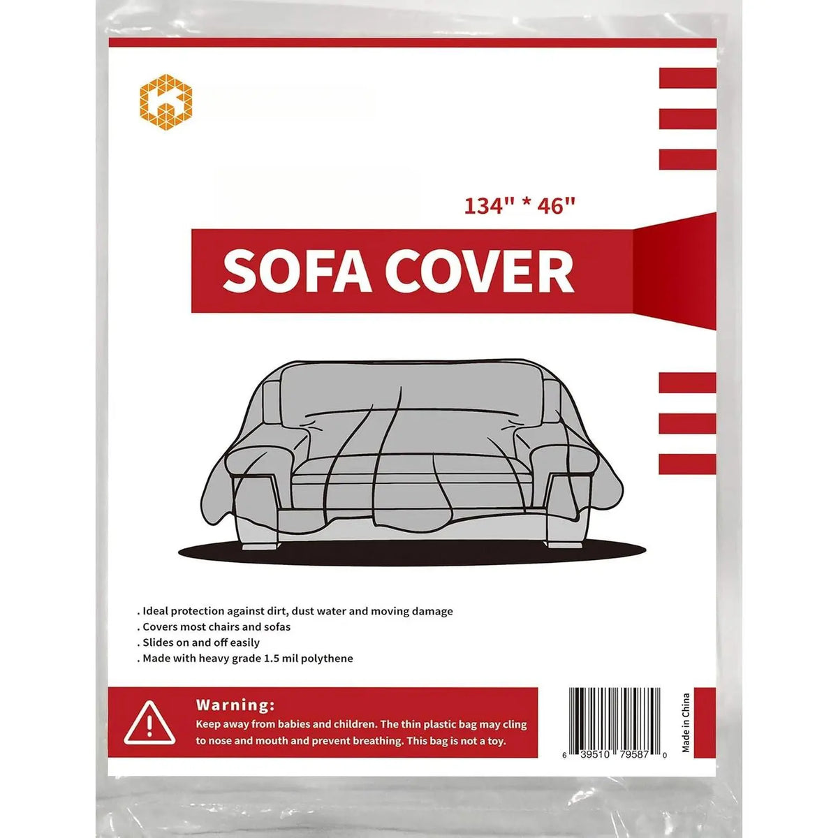 Plastic Couch Covers for Moving Sofa Storage Cover Clear Patio Chair Heavy-Duty Covers for Indoor Outdoor Furniture Dust-Proof & Duty  for Plastic Furniture Covers