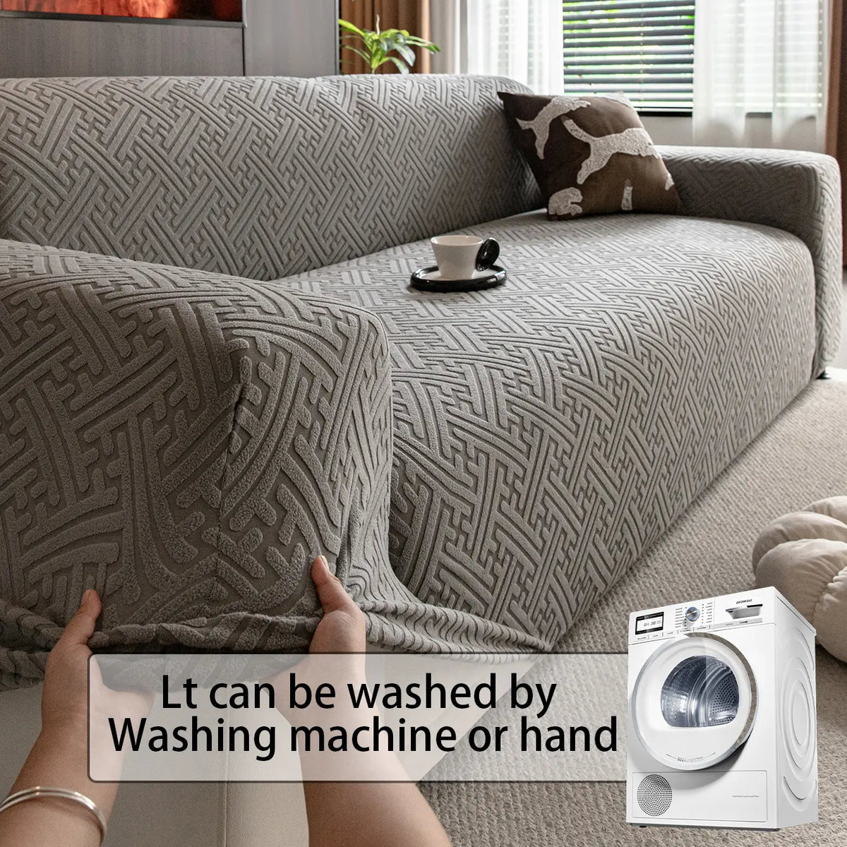 High-End Living Room Cover Cloth, Anti-Cat Scratch Sofa Protector, Washable Couch Protector, All-Season Use, Hand Wash and Easy to Clean, No Odor, Dustproof Sofa Slipcover, Sofa Covers Washable