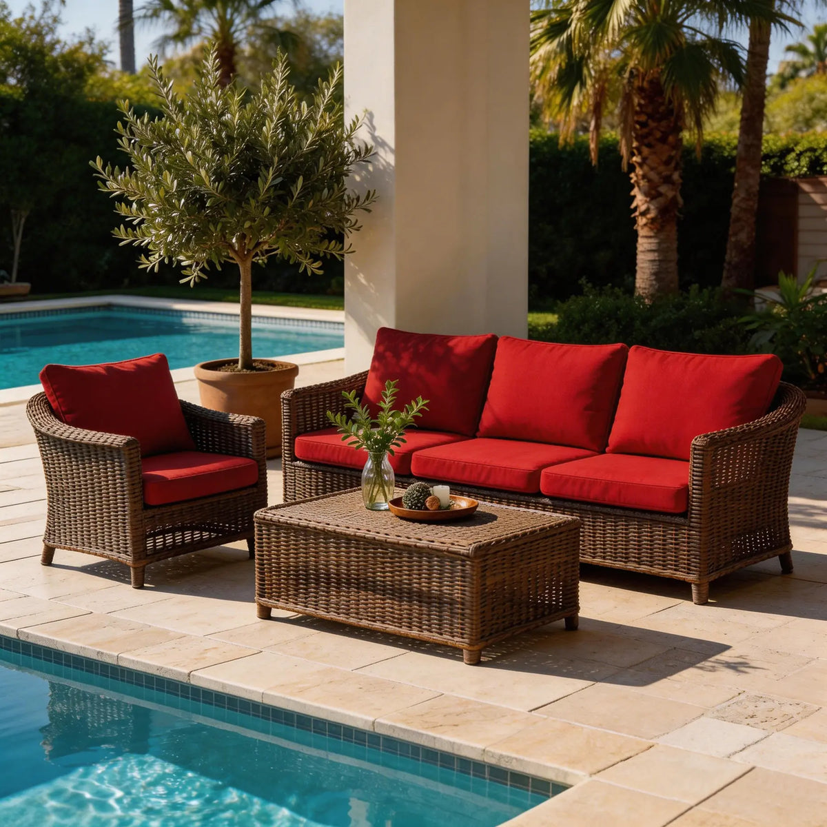 COZYVIDA Outdoor Patio Deep Seat Cushion Set, 2 Pieces — Fade-Resistant, Waterproof Cushions for Outdoor Furniture Chairs, 30D High-Elastic Foam, Suitable for Sofas and Chairs, 24 x 28 inches
