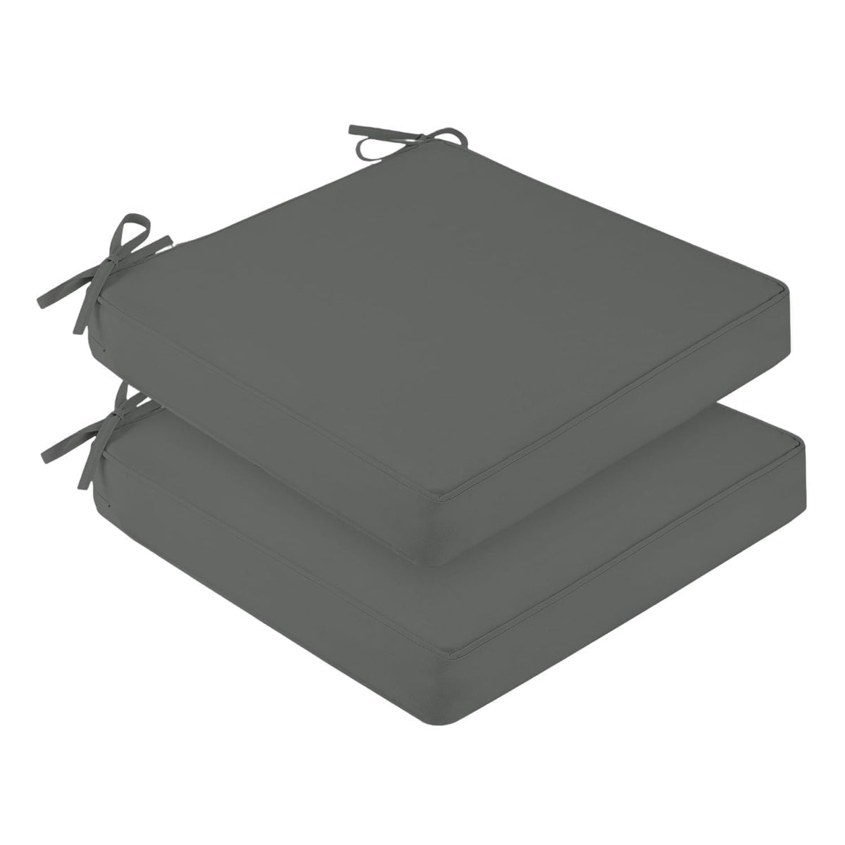 downluxe Outdoor Chair Cushions Set of 4, Waterproof 19" x 19" x 3" Patio Chair Cushion with Non-Slip Ties & Handle, Square Outdoor Cushion for Patio Furniture with Removable Cover, Navy