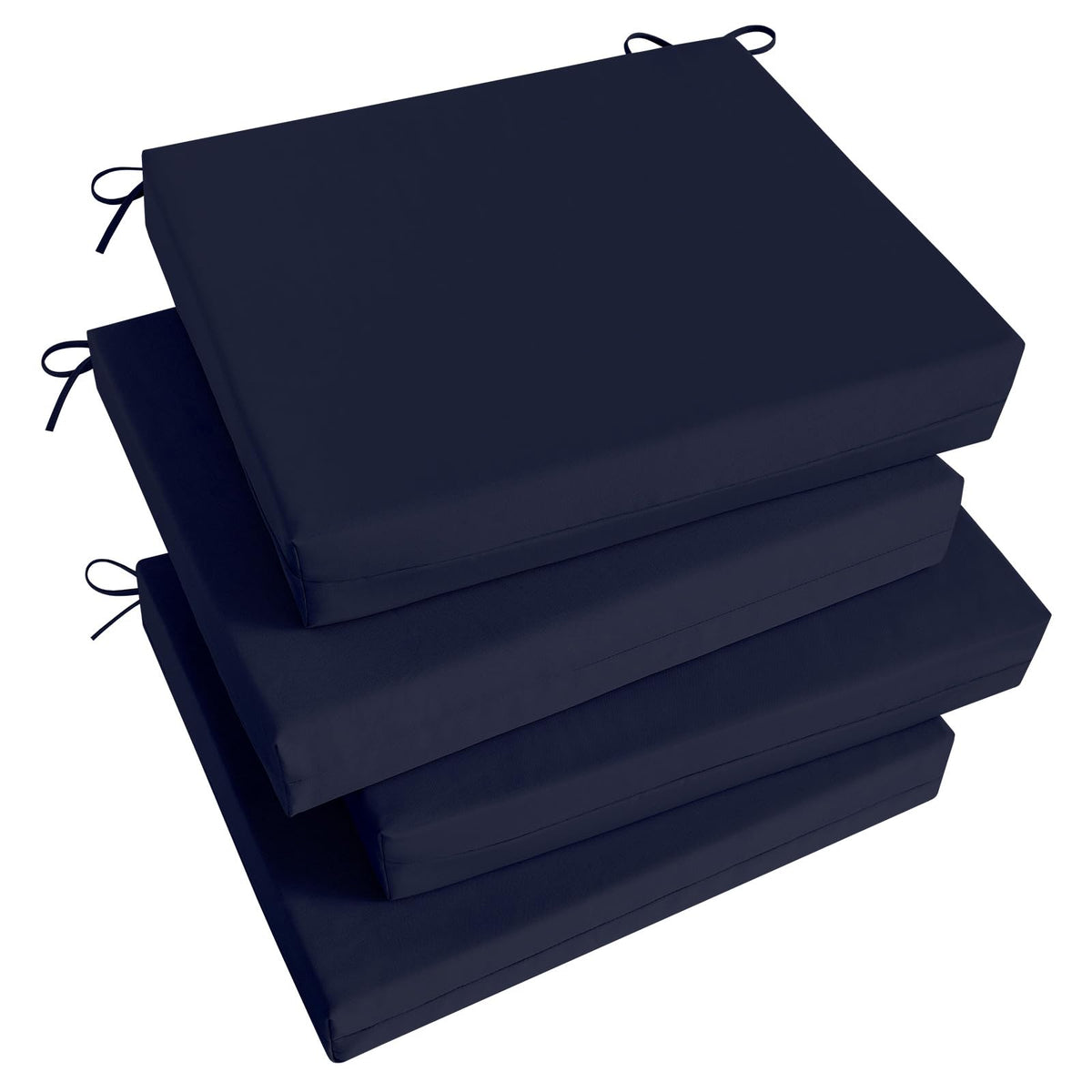Basic Beyond Outdoor Chair Cushions Set of 4, Outdoor Cushions for Patio Furniture, Water Resistant Patio Chair Cushions with 2 Ties, 17x16x2, Black