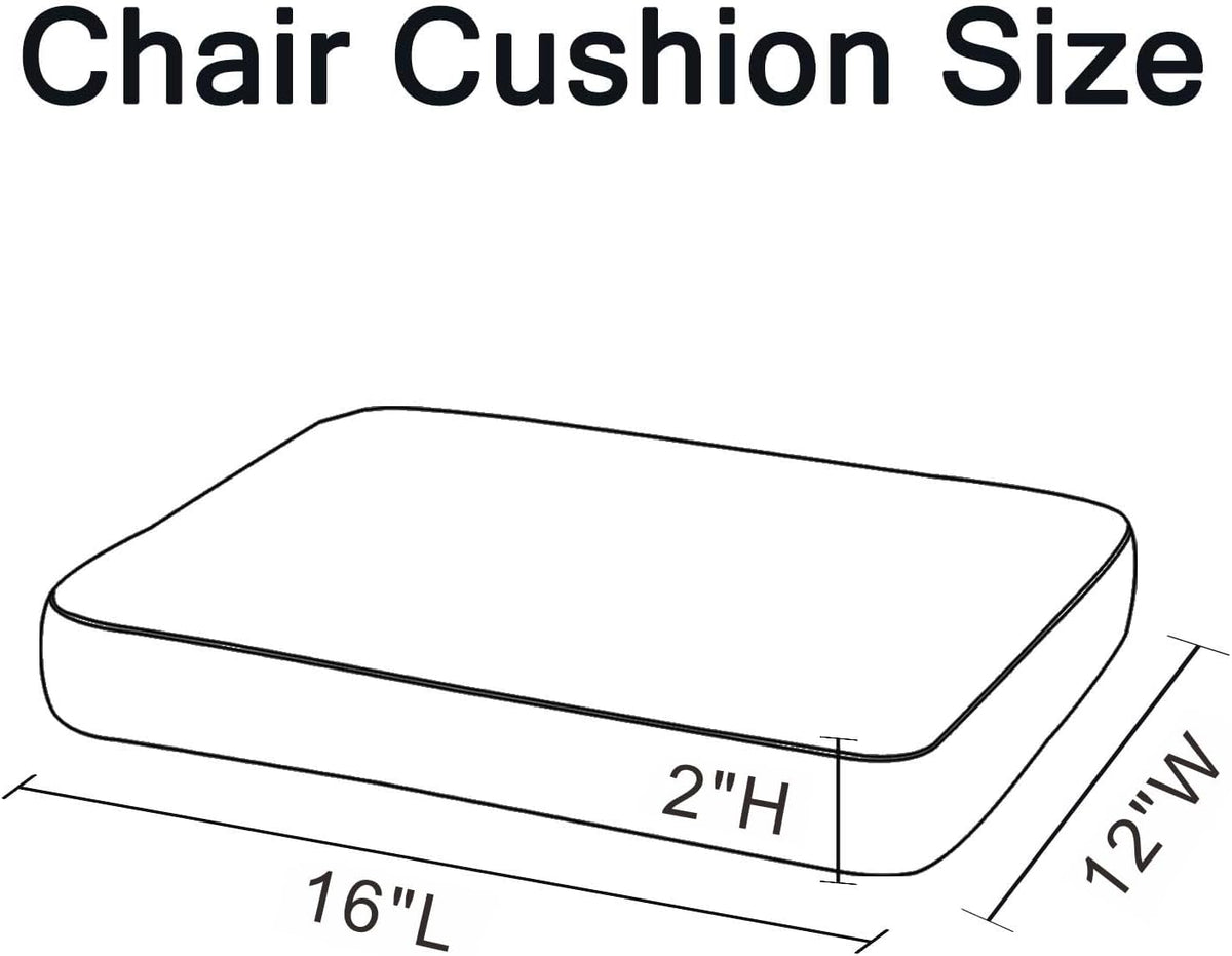 Rectangle Bar Stool Cushions 16x12 inch, Non-Slip Dining Chair Cushion with Straps, Waterproof Seat Pad, Set of 2, Cushion Only, Khaki