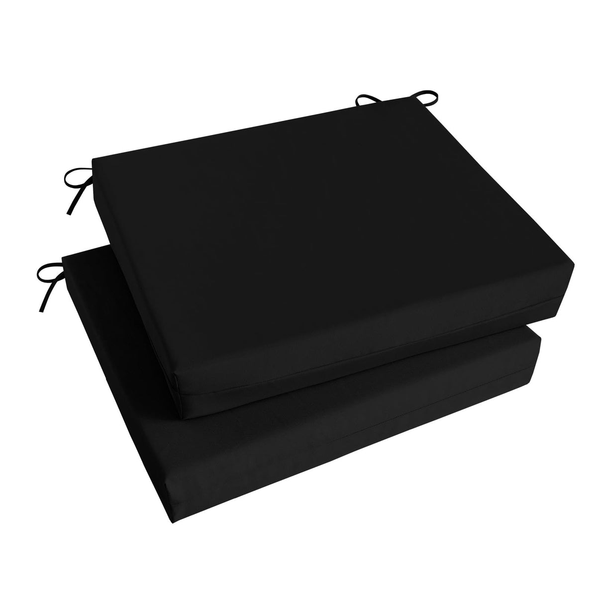 Basic Beyond Outdoor Chair Cushions Set of 4, Outdoor Cushions for Patio Furniture, Water Resistant Patio Chair Cushions with 2 Ties, 17x16x2, Black