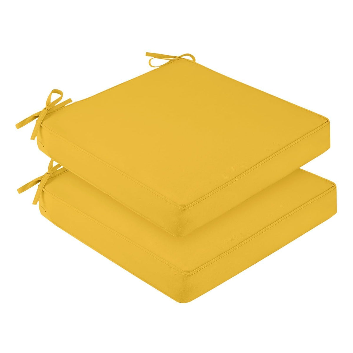 downluxe Outdoor Chair Cushions Set of 4, Waterproof 19" x 19" x 3" Patio Chair Cushion with Non-Slip Ties & Handle, Square Outdoor Cushion for Patio Furniture with Removable Cover, Navy