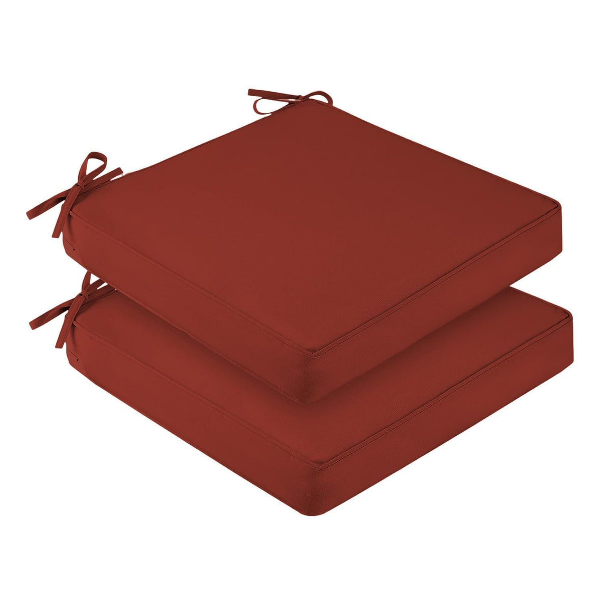 downluxe Outdoor Chair Cushions Set of 4, Waterproof 19" x 19" x 3" Patio Chair Cushion with Non-Slip Ties & Handle, Square Outdoor Cushion for Patio Furniture with Removable Cover, Navy