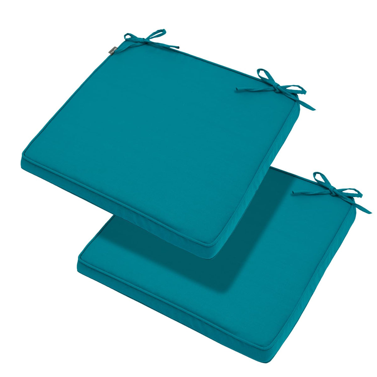 Magpie Fabrics Indoor Outdoor Waterproof Square Chair Cushion, 18" x 18" x 2.5", 2 Pack, Water Resistant Seat Cushions, for Patio Garden Office, Phoenix Red Orange