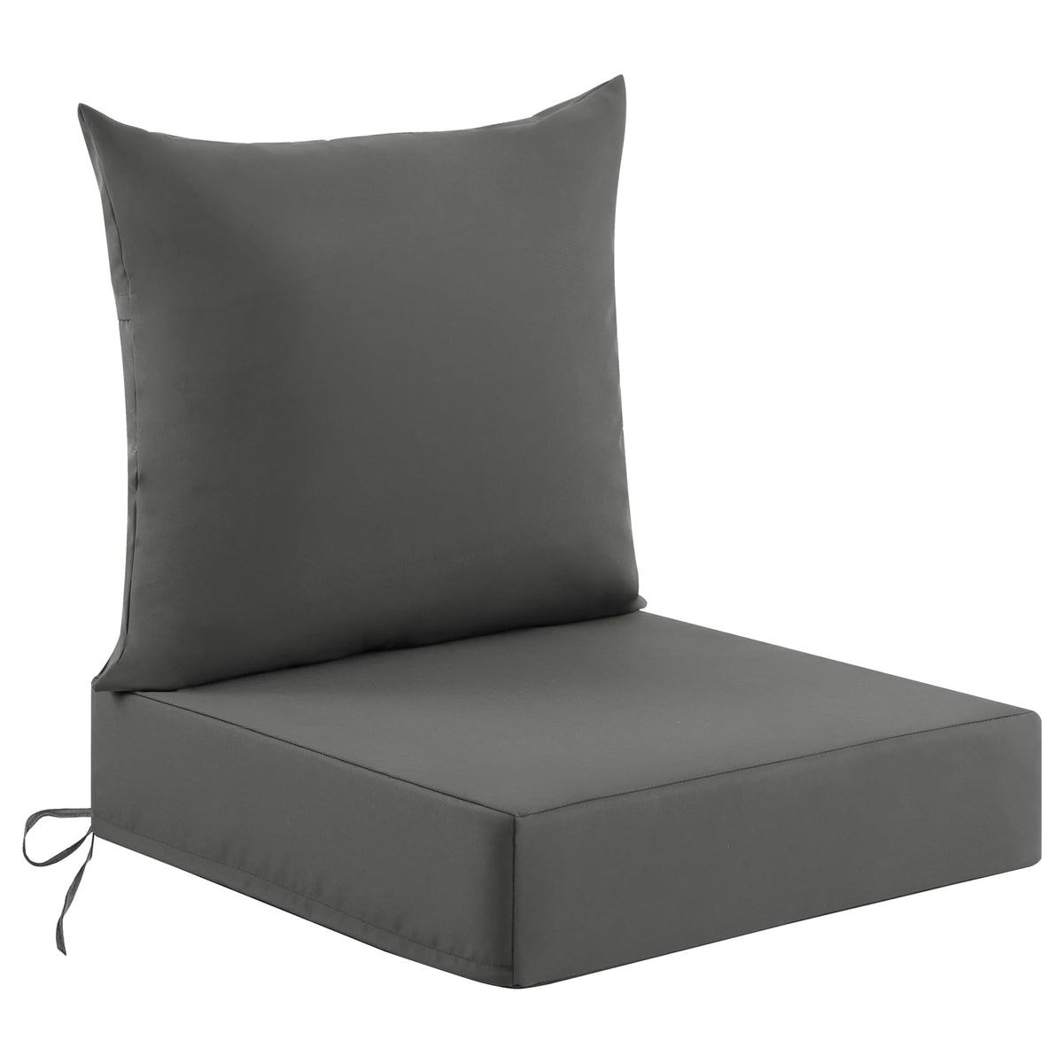 Deep Seat Patio Cushions Set of 2, 24x24x5.75 Inch, Waterproof Outdoor Chair Cushions, Fade Resistant Patio Furniture Cushions with Ties for Couch, Sofa, Lawn, Outside, Navy Blue