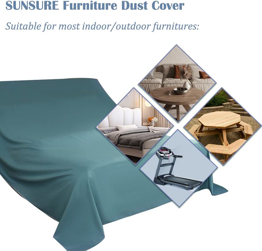 SUNSURE Furniture Dust Cover for Sofas, Chairs, Queen Size Mattress, Indoor Outdoor Furniture Dust Cloth, Home Dust Cover - Blue (47x79inch)