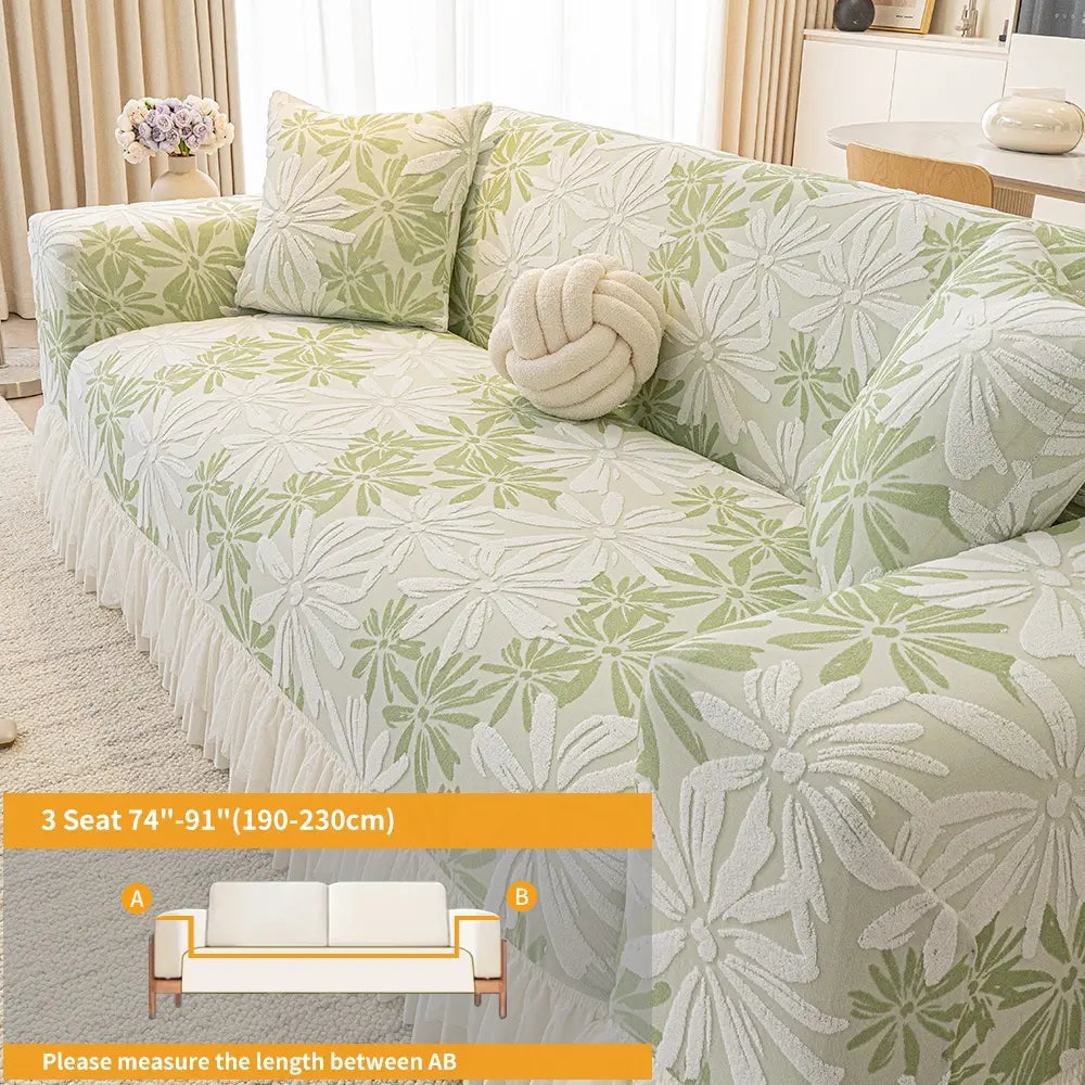 Floral Sofa Slipcover, Anti-Slip Full Coverage Lazy Elastic Furniture Protector, Washable Sofa Protector, High Elasticity Reusable Sofa Cover, All Seasons Use, Dustproof Sofa Slipcover, Washable Sofa Covers, Couch Covers For Sofa