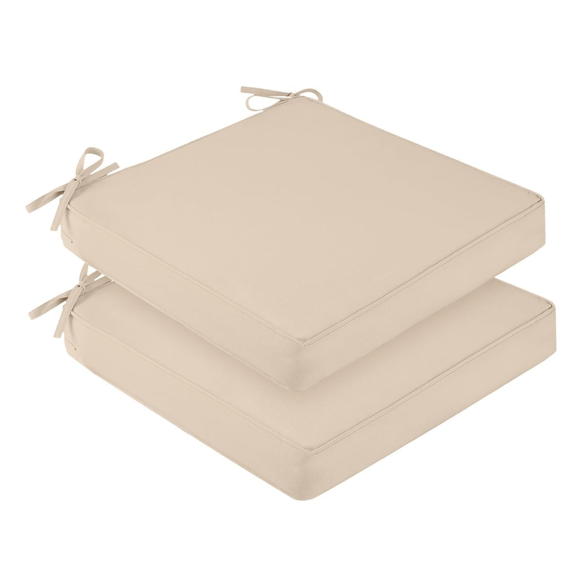downluxe Outdoor Chair Cushions Set of 4, Waterproof 19" x 19" x 3" Patio Chair Cushion with Non-Slip Ties & Handle, Square Outdoor Cushion for Patio Furniture with Removable Cover, Navy