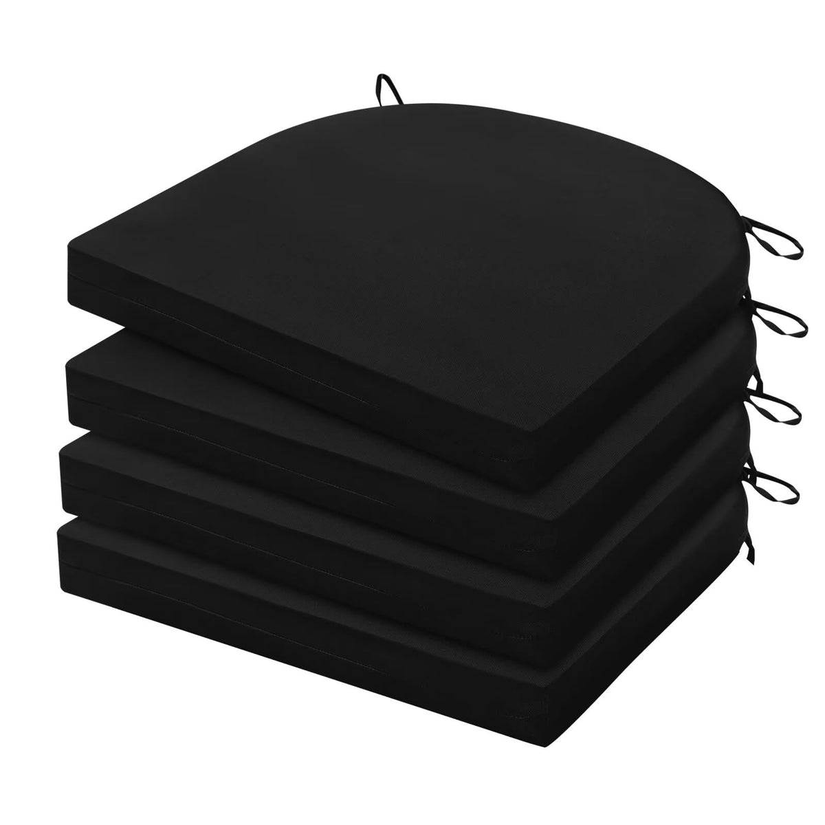 HARBOREST Outdoor Chair Cushions Set of 4, Water Resistant Patio Chair Cushions with Ties, Outdoor Seat Cushions for Patio Furniture, 17"x16"x2", Black/White Diamond
